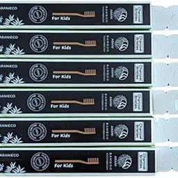 Arani Eco Kids Soft Bamboo Manual Toothbrush Pack Of 6 For Children|Smooth Edge Charcoal Bristle|Waterproof Handle|Removes Plaque Stains|Protects Gums Tooth Enamel-picture-14