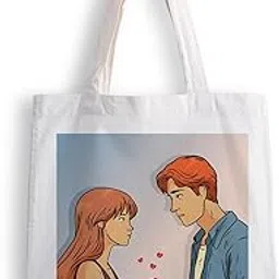 ashvah Canvas Tote Bags for Women, College Bag for Girls, Tote Bag for Shopping, Travel & Beach Bags for Women - couple - D No - 081-picture-51