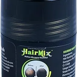 HairMix Hair Building With Natural Cotton Fiber - Dark Brown- Pack of 1_ 8 g Hair loss Concealer for Men and Women, Instant Hair Thickener for thinning hair.-image-21
