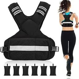 Adjustable Weighted Vest, Sport Breathable Body Weighted Vest, Exercise Weight Loading Cloth for Running Strength Training Workout Jogging Walking Home Gym Fitness Cardio Weight Loss (Black, 4-10lb)-image-42