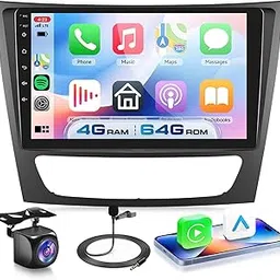 8 CORE 4G+64G Android 13 Car Radio Stereo for Mercedes-Benz E-Class W211/CLS-class 2005-2008 with Wireless Carplay Android Auto, 9" IPS Touchscreen, GPS, WiFi, Bluetooth, FM/RDS, DSP, Rear Camera-picture-12