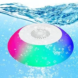 Floating Waterproof Bluetooth Speaker with IPX7 Waterproof, Stereo Sound,hands free call and Colorful LED Light for Pool Party, Hot Tub, Spa Outdoor...-picture-12