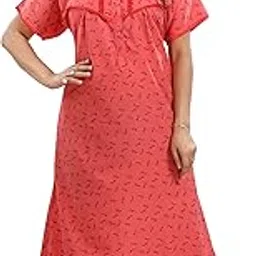 yki Women Polyester Cotton Fabric Regular Long Nightgown-picture-36