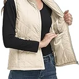 longking 2024 Upgraded, Women's Outwear Vest With One Inner Pocket - Stand Collar Lightweight Zip Quilted Vest for Women…-picture-18