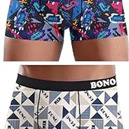 dispenser BONO Mens Underwear || Imported Nylon Fabric Printed Boxer ||Regular Fit Boys Trunk ||Comfortable Shorts for Men Multicolor Pack of 2-picture-18