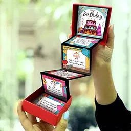 exciting Lives - Birthday Messages Popup Gift Box - Gift for Birthday, Anniversary, For Friends, Boyfriend, Girlfriend, Husband, Wife, Siblings - 8 x 8 x 2.5 cm-image-86