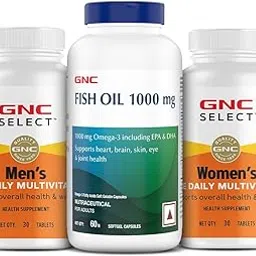 GNC Men's & Women's Daily Multivitamins Kit | Select Multivitamin For Men (30 Tablets), Fish Body Oil (60 Softgels) & 1 Daily Multivitamin For Women (30 Tablets) | Energy & Immunity | Healthy Cholesterol-picture-21