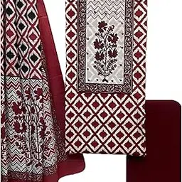 women salwar kameez dupatta Cotton Dress Material with Floral Design front embroidery on front yoke-picture-20