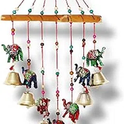 JH Gallery Handcrafted Rajasthani Wind Chime Door/Wall Hanging Decorative Showpiece/Wall Hanging/Home Decor/Home Furnishing/Diwali Gift/Corporate Gift (Elephant)-image-26