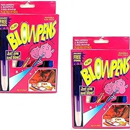 KARIC Set of 6 Pc Colour Spray Magic Blowpen Set with Sketch Pens and Blow Pens with 3 Paper Stensils Washable, Suitable for Students, Kids and Craft Lovers Pack of 2-picture-11