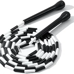 Beaded Jump Rope - Adjustable, Unbreakable Handles & Tangle-Free Design - Ultimate Fitness Rope/Black-picture-48