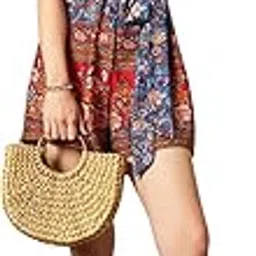 berrylush Women Floral Printed V-Neck Waist Tie-Up Wrap Mini Playsuit-picture-46