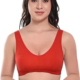 olina apparels Pack of 1 Non Padded Slip on Innerwear Women Wire Free Seamed Full Coverage T- Shirt Sports Bra-picture-10