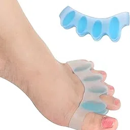 Wonder Care Silicone Toe Separator For Feet Gel Pads Big Toe Corrector Bunion Toe Straightener Yoga Toe Stretcher Blue [1 Pair-2 Pieces]-image-1