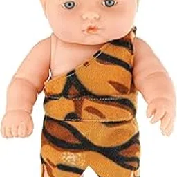 EL FIGO Cute Little Boy In Jungle Dress Rubber Doll For Kids (Rotatable Legs Arms With Removable Clothes Set 31 Cm)|Multicolor-image-1