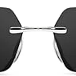 deseox Desire Hexagonal Luxury Rimless Sunglasses For Men Women, Cartiar Metal Frame, Non-Polarized UV Protection Frameless sunglass-picture-11