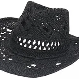 enakshi (label) 2xStraw Western Cowboy Hat Wide Brim Sun Hat Floppy Beach Hat for Outdoor|Clothing, Shoes & Accessories | Womens Accessories | Hats-picture-15