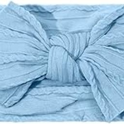 SYGA Baby Headbands Soft Nylon Bow Hairbands Strechable for Newborns, Infants, Toddlers and Kids 0-3 Years (Blue)-picture-40
