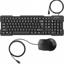 Bestor Wired Keyboard and Wired Mouse Combo, USB Wired Full Size Keyboard and Mouse Set with Optical 3 Button Mouse, USB Plug-and-Play, Compatible with Desktop, Laptop, (Black, 1600 DPI)-picture-17
