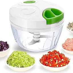 VOLO Plastic Manual Handy Dori Chopper with 3 Blades, Easy Hand Pull Pro Onion, String Food Processor (White, Small)-image-83