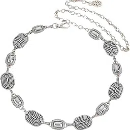 sannidhi Waist Chain Metal Link Belt for Women Western Cowgirl Turquoise Belts for Dress Jeans Country Concert Outfit-picture-19