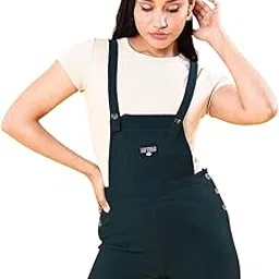 freehand by The Indian Garage Co Women Regular Fit Casual Solid Corduroy Dungaree image 1