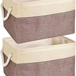 HOKIPO Foldable Baskets for Storage, Set of 2, Brown (AR1518-M*2)-picture-39
