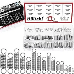 Hilitchi 150Pcs 15Sizes Extension Spring Assortment Kit Extension Spring Stainless Steel Springs Assorted Size Small Springs Compression Tension Springs for Repairs Maintenance-picture-14