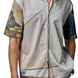 snitch Men Yacht Club Luxe Casual Shirt | Regular Fit Half Sleeve Cuban Collar Graphic Print Design | Cotton Lyocell Blend & Breathable Fabric for Resort Wear & Summer Outings-picture-18