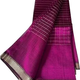 haider ali and sons HAIDER ALI Women's Handloom Bhagalpuri Semi Silk Blend Saree Ethnic Wear with Running Unstitched Blouse Piece |-picture-16