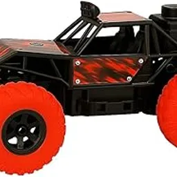 Remote Control Monster Truck with Smoke System | 45� Climbing Angle | Off-Road Tyres | 20x14 cm RC Car | Durable Metal Build | Black & Red | Includes Bonus Surprise Toy Gift-image-90