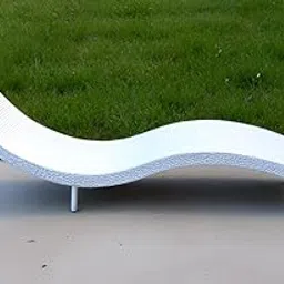 India Outdoor Swimming Poolside Lounger Beach Sunbathing Lawn Patio Chaise Lounge Sun Lounger Chair (White)-picture-25