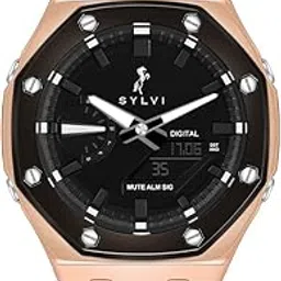 sylvi Rig One 'O One Silicone Strap Watches for Men with World Time Display Multiple Alarms Stopwatch Water Resistant Watch-picture-20