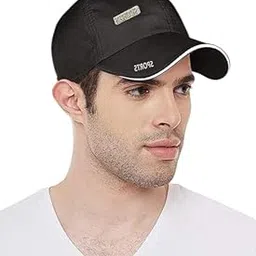drunken Soft Cotton Adjustable Unisex Cap for Men & Women | Stylish Freesize Summer Baseball, Sports, Cricket, Gym, Dance Cap | Branded Comfortable Head Hat with Strap | Black All Sports Topi image 1