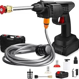DPCR-Cordless 48V Electric Car Pressure Washer Power Washer Gun with Accessories Portable Power Cleaner Battery 12000mah Multi Cleaning Works and car Washing Gardening Fences sidie (Double Battery)-picture-30