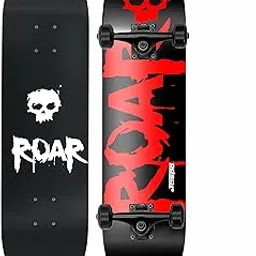 Jaspo Experts 26" x 7.5" Canadian Maple Premium Skateboard for Junior Riders with Fibre Trucks and PU Wheels (Red Black-Uv Print)-picture-35