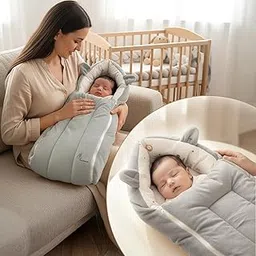R for Rabbit Snuggy Cucoon Baby Sleeping Bag Bedding Set Ultra-Soft Fleece Outer Layer with 100% Cotton Inner Fabric Dual Zipper Multipurpose Travel Friendly for 0-6 Months New Born Baby(Teddy Grey)-picture-12
