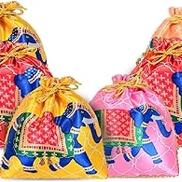at ankit traders Traditional Embroidered Zipper Purse for Women | Return Gifts for Baby Shower, Haldi, Mehendi, Wedding | Multicolor Ethnic Pouch Set-picture-34