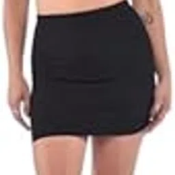 woo thing Girl's/Women's Solid Stretchy Bodycon Pencil Short Skirt with Elasticated Waist-picture-42
