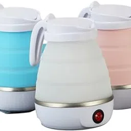 Generic Travel Folding Electric Kettle Stainless Steel Heat Plate Fast Boiling Food Grade Silicon Fold Design Collapsible 600ml, Foldable Portable 600W, Dry Protection, Pack of 1-picture-20