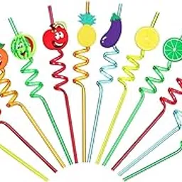 Spiral Colourful Plastic Straw for Drinking Juice, Milk, Shakes and Cocktail Straws for Kids Birthday Decoration,Party Supplies,Return Gift (Pack of 8, Multi Design/Color)-picture-26