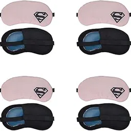 Samtrish Super S Eye Mask for Night Sleep, Travel & Relaxation | Pink Blindfold with Gel Pad & Free Earplugs. | Pack of 4-picture-36