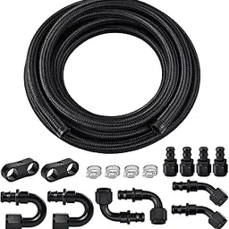 EVIL ENERGY 10AN Fuel Line Kit, with 1/2 8AN Push Lock Fitting Kit Nylon Braided Fuel Line Hose CPE 20FT-picture-18