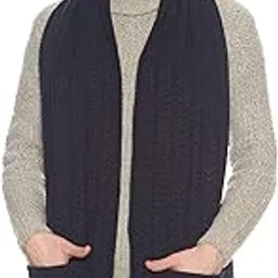 513 Women's Acrylic Woolen Self Design Casual Warm Winter Wear Muffler With Pocket Scarf Stole-picture-46