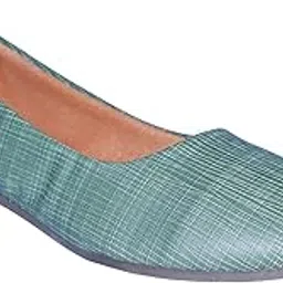 alentra Women's Textured Ballet Flats, Teal Green, Comfort Cushioned-picture-10