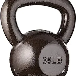 Amazon Basics Cast Iron Kettlebell, 15.9 KGS | Black-image-1