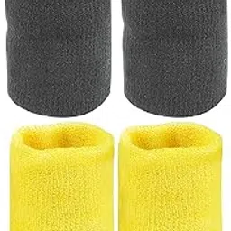 Neska Moda Unisex Black and Yellow Cotton Wrist Band-picture-20