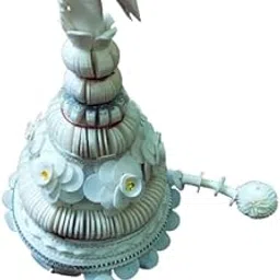 Designer Ultra-lite Natural Shola Topor & Mukut with Shola Garland and Dolangi for Bengali Hindu Wedding and Annaprasan. (Baby Boy Topor)-picture-19