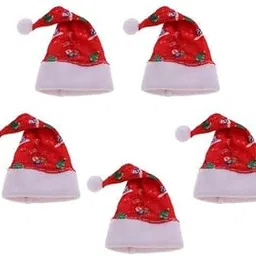 ZOOMELLA 3x5 Pieces Mini Printed Santa Claus Hats Christmas Decor for 30cm Dolls-image-9