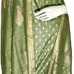 rsh Bumboo Silk Unstitched Hand Block Golden Print work Suit Set for Women & Girls| Salwar Suit Dress Material for Women & Girls | Top - 2.5 M, Bottom - 2.5 M & Dupatta - 2.4 M | RSH247 image 1